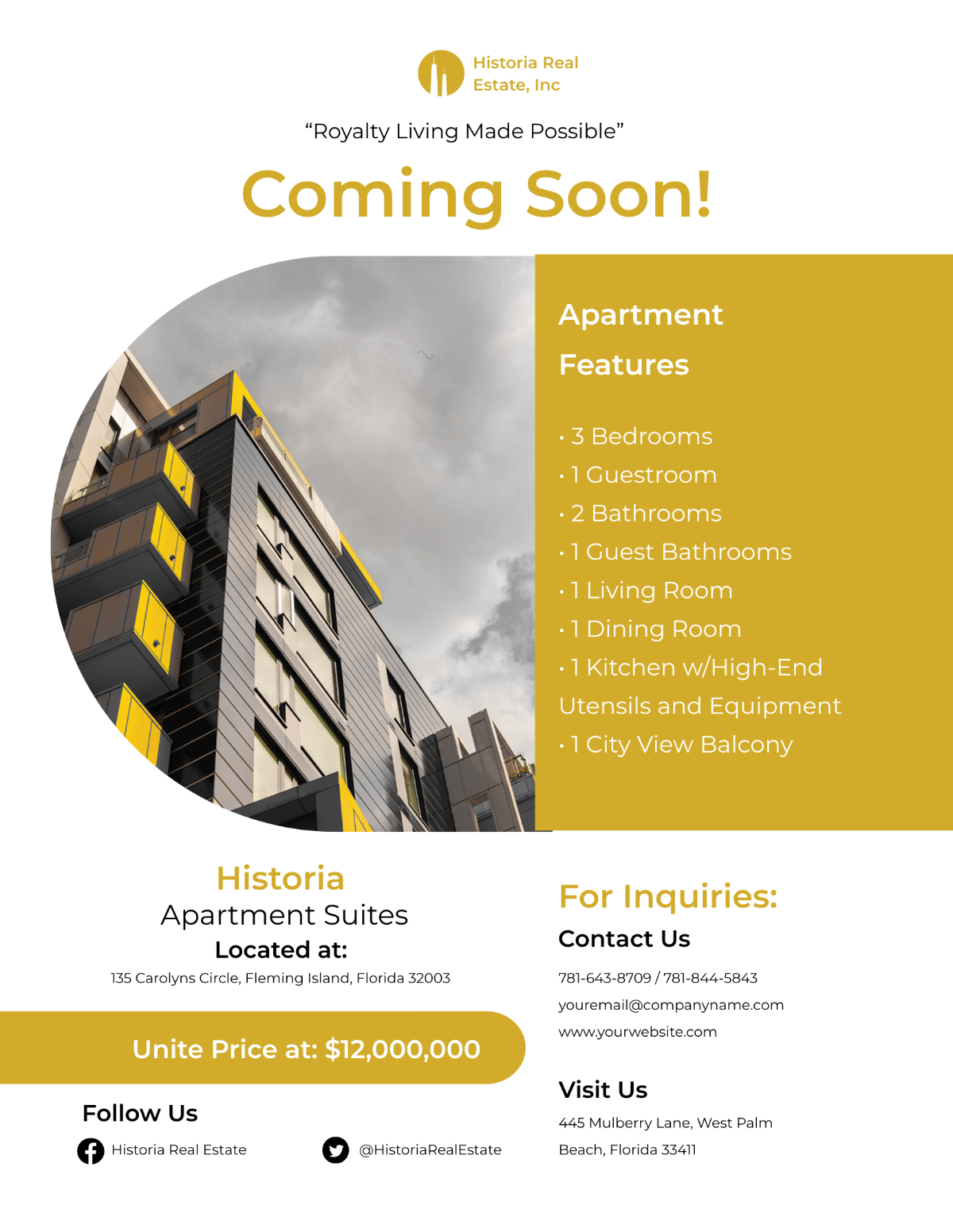 Coming Soon Real Estate Flyer Template