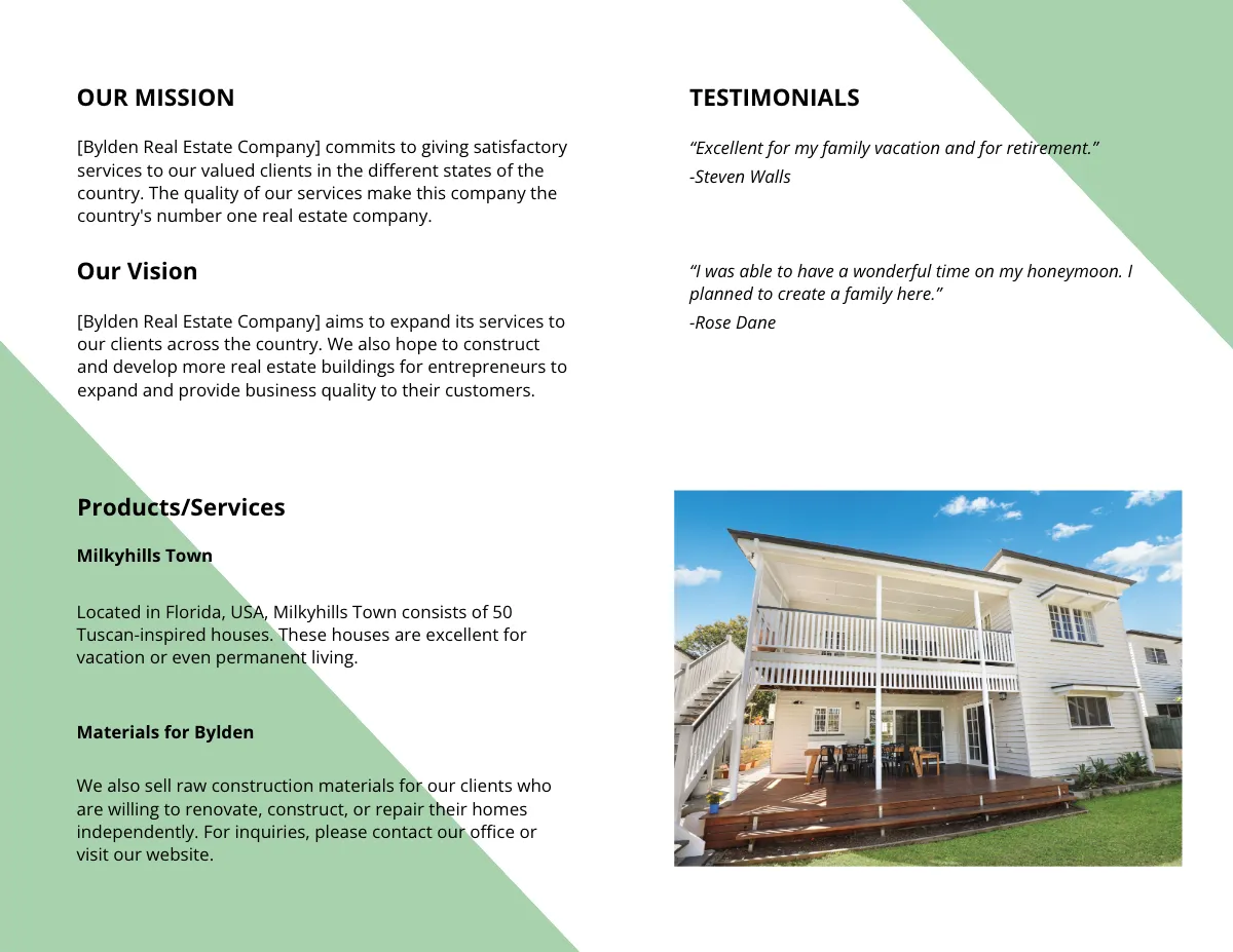 Free Bi-Fold Minimalist Real Estate Brochure Template to Edit Online
