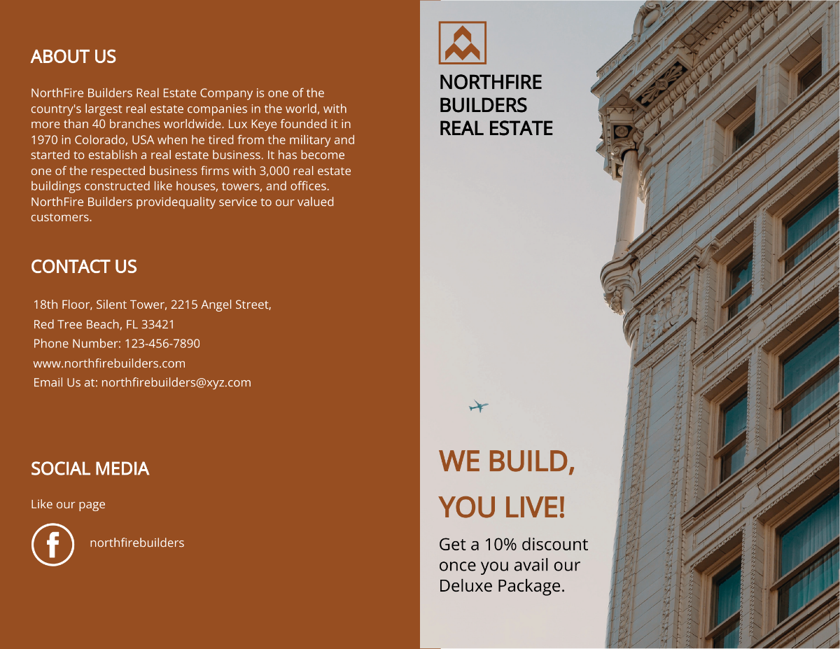 Bi-Fold Landscape Real Estate Brochure Template