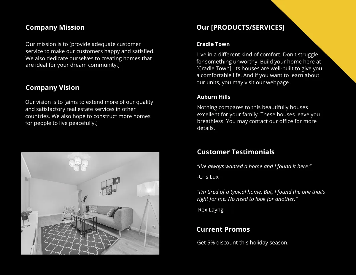Free Bi-Fold Real Estate Home Hunting Brochure Template to Edit Online