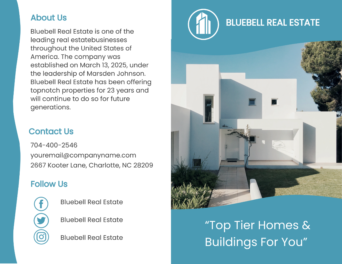 Bi-Fold Real Estate Buyers Guide Brochure Template