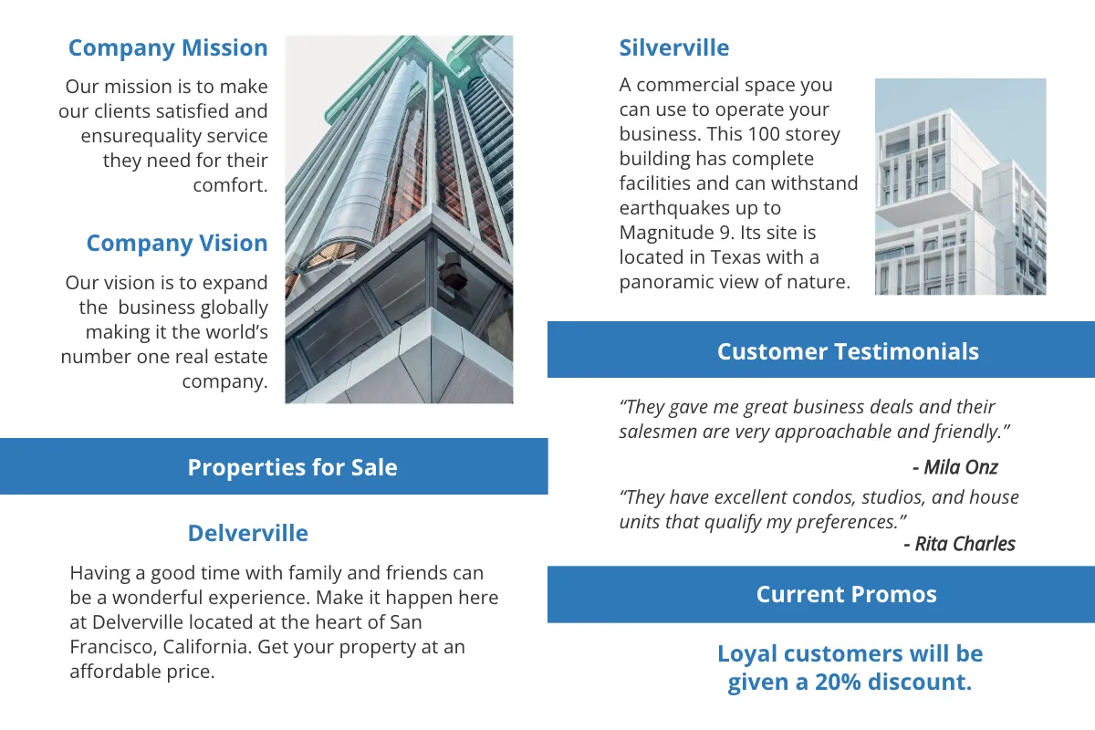 Free Bi-Fold Real Estate and Property Sell Brochure Template to Edit Online