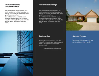 Free Tri-Fold Minimalist Real Estate Brochure Template to Edit Online