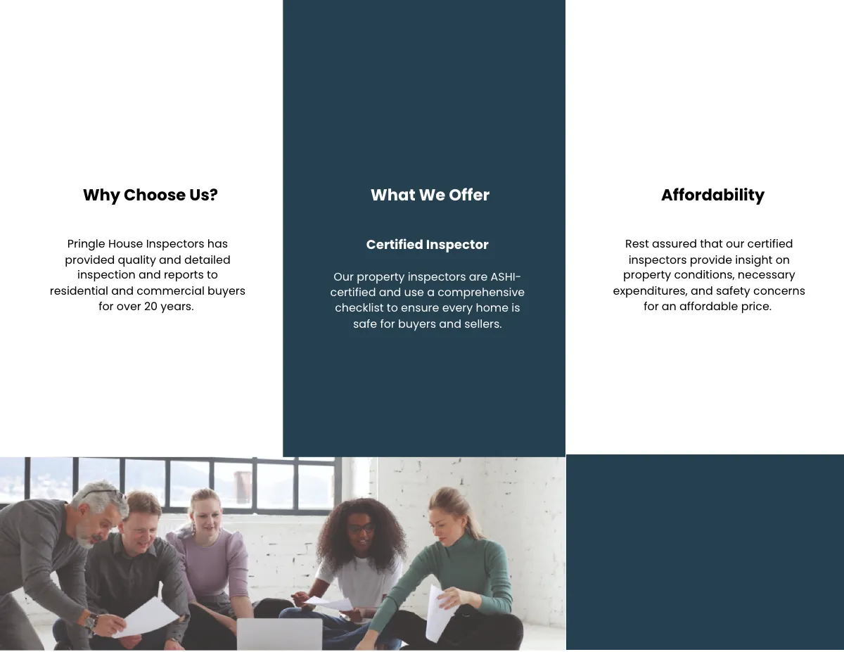 Free Tri-Fold Real Estate House Inspector Brochure Template to Edit Online