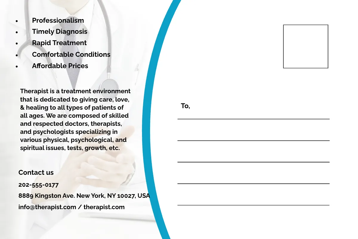 Free Therapist Postcard Template to Edit Online