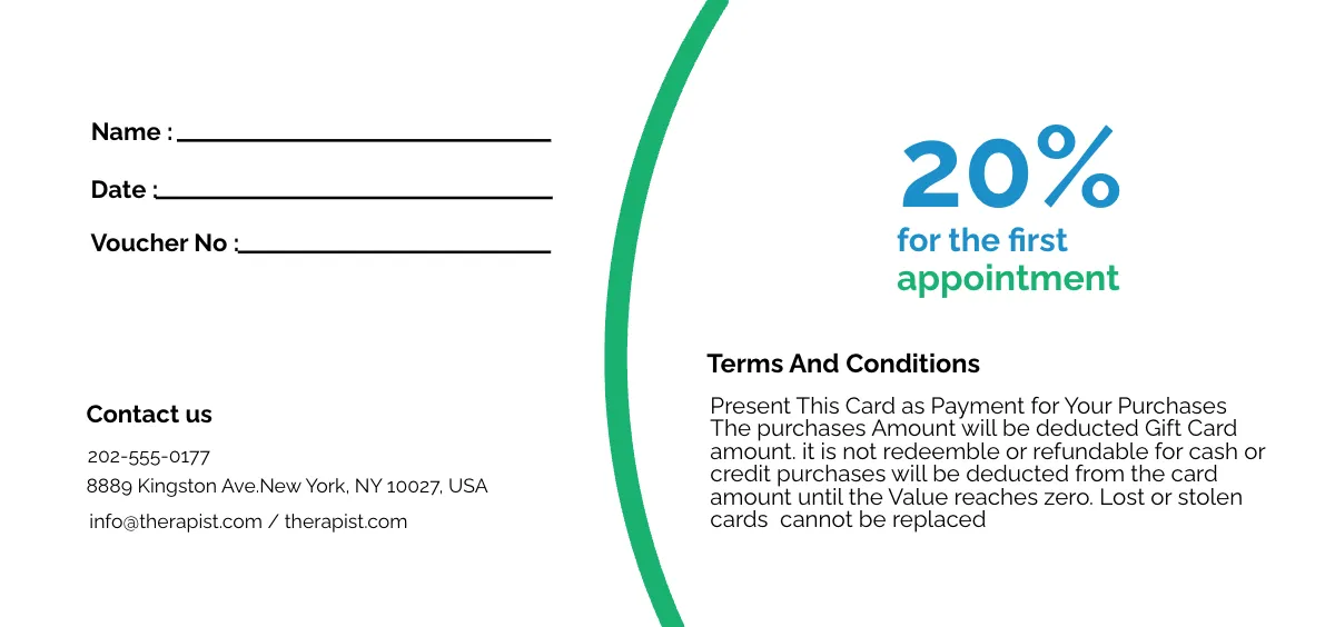 Free Therapist Voucher Template to Edit Online