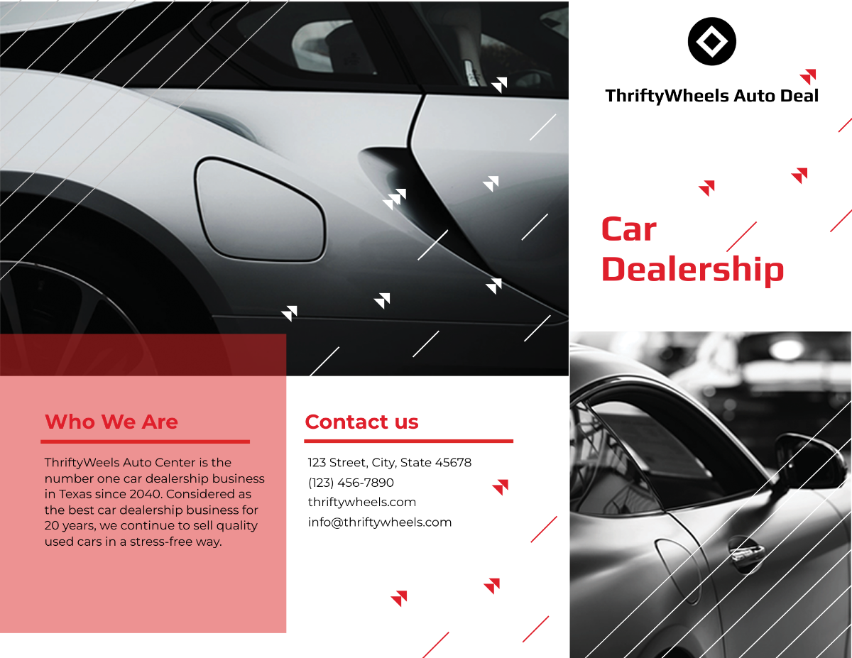 Car Dealership Tri-Fold Brochure Template - Edit Online & Download