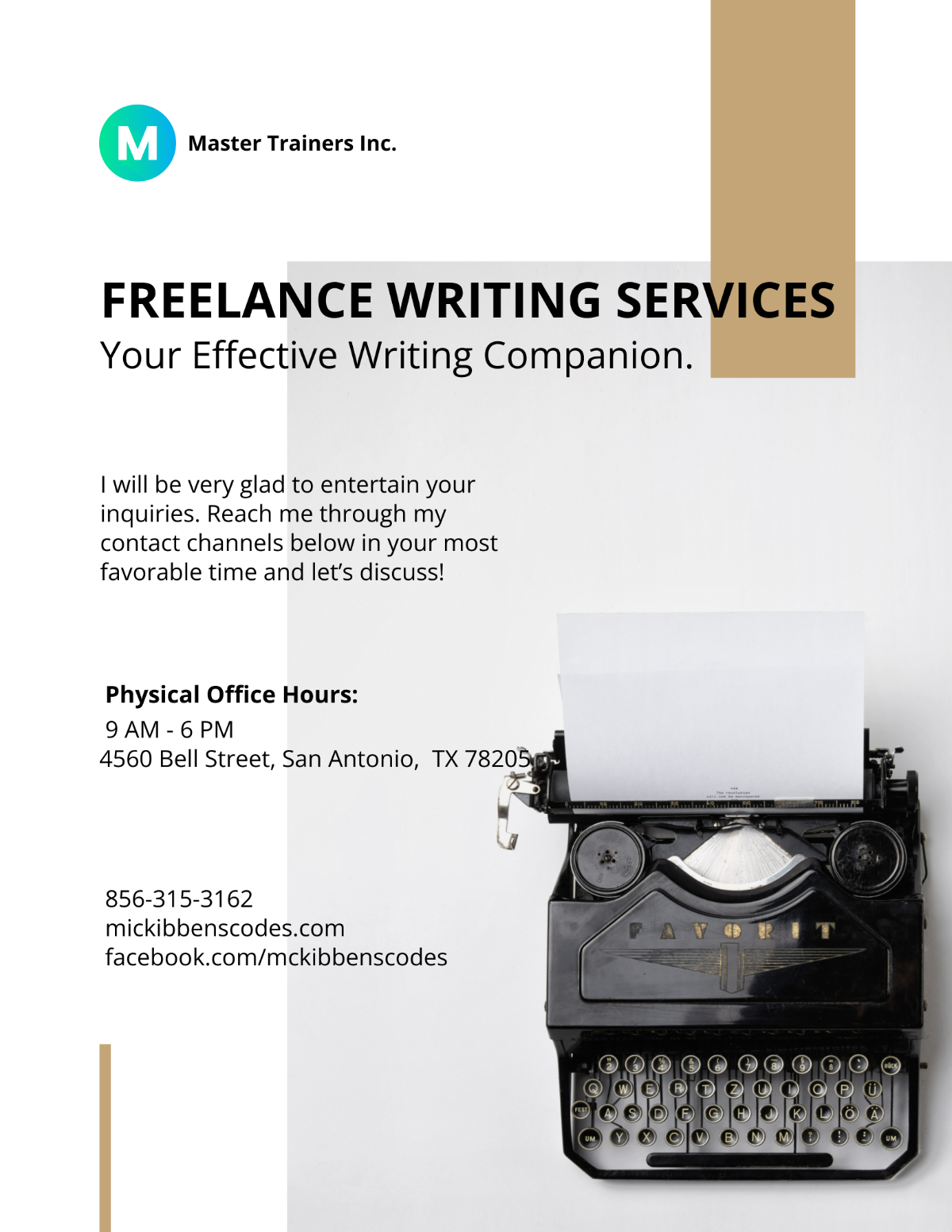 Freelance Writer Flyer