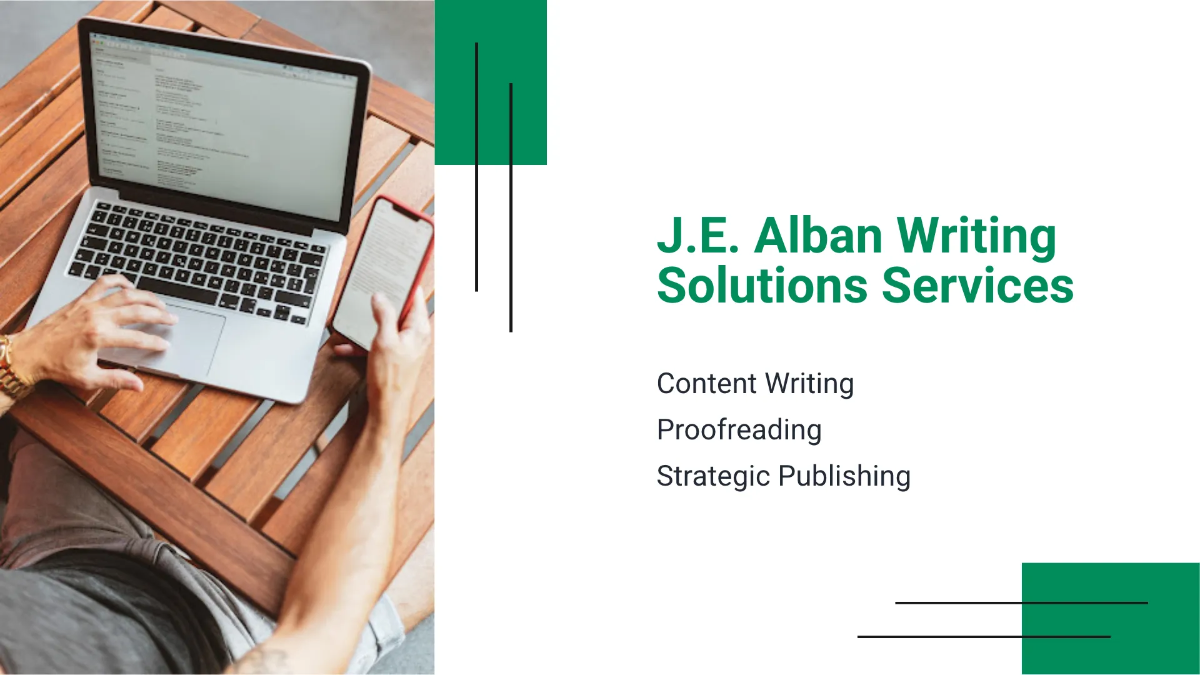 Freelance Writer Presentation Template to Edit Online