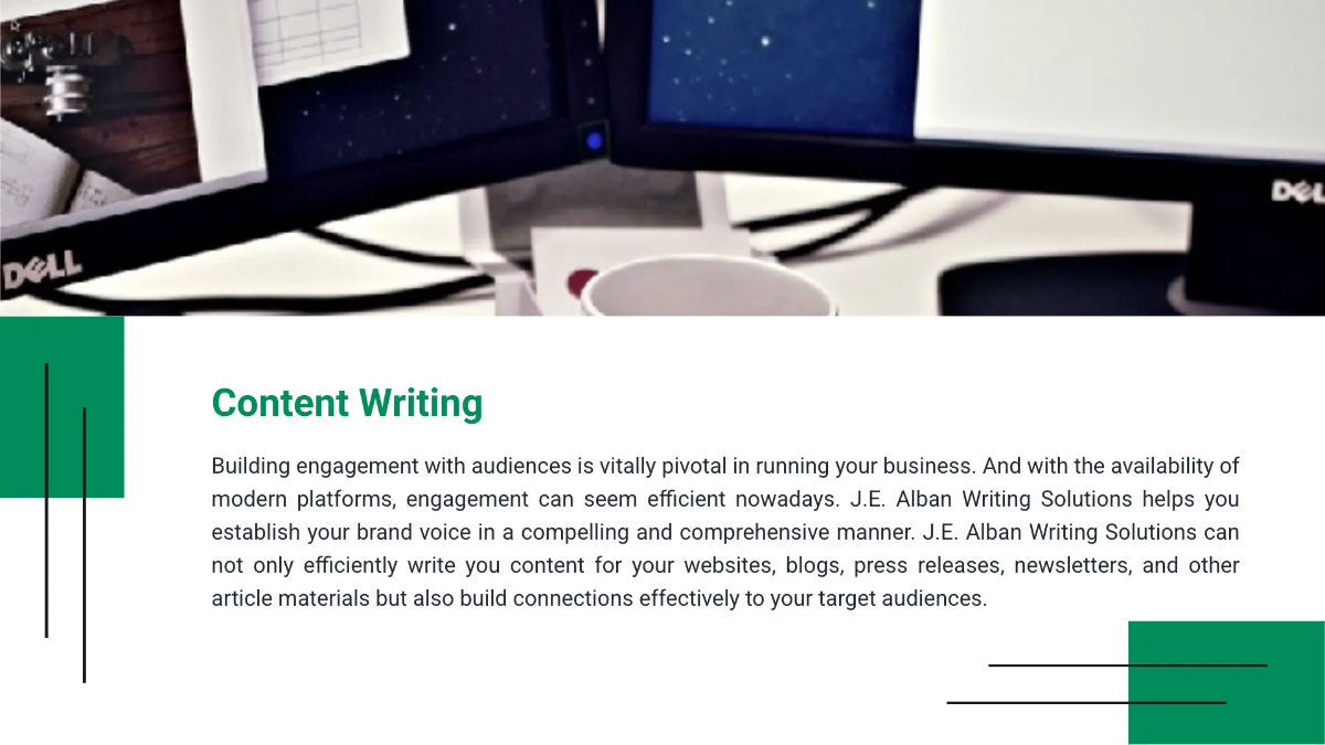 Freelance Writer Presentation Template to Edit Online