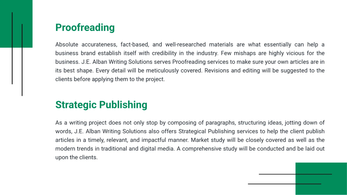 Freelance Writer Presentation Template to Edit Online