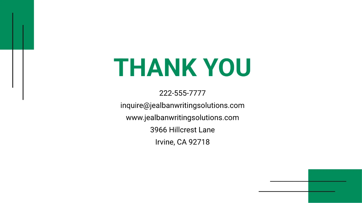 Freelance Writer Presentation Template to Edit Online