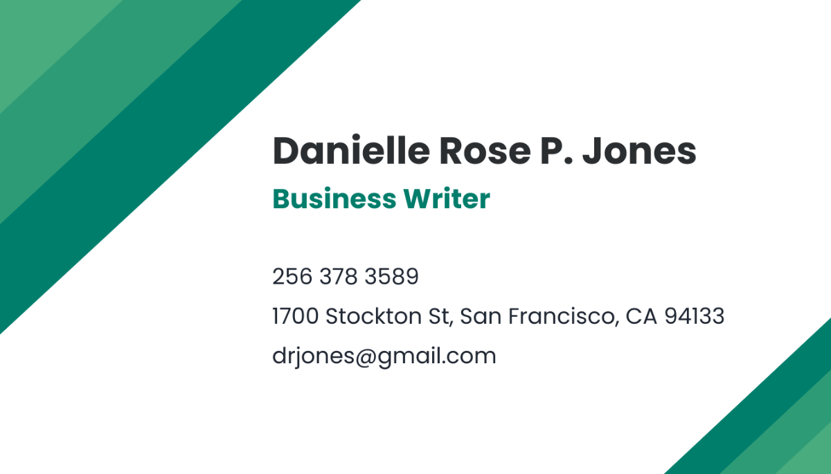 Freelance Writer Business Card