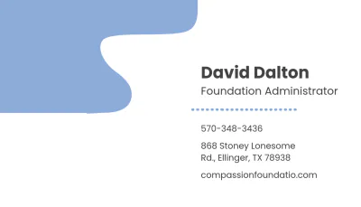 Free Charity Foundation Business Card Template to Edit Online