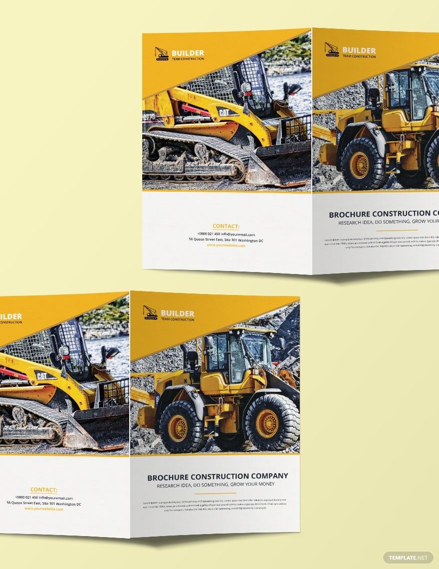 Construction Equipment Brochure Template