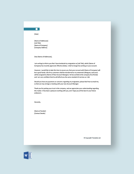 FREE Thank You Resignation Letter Template - Word | Google Docs | Apple ...