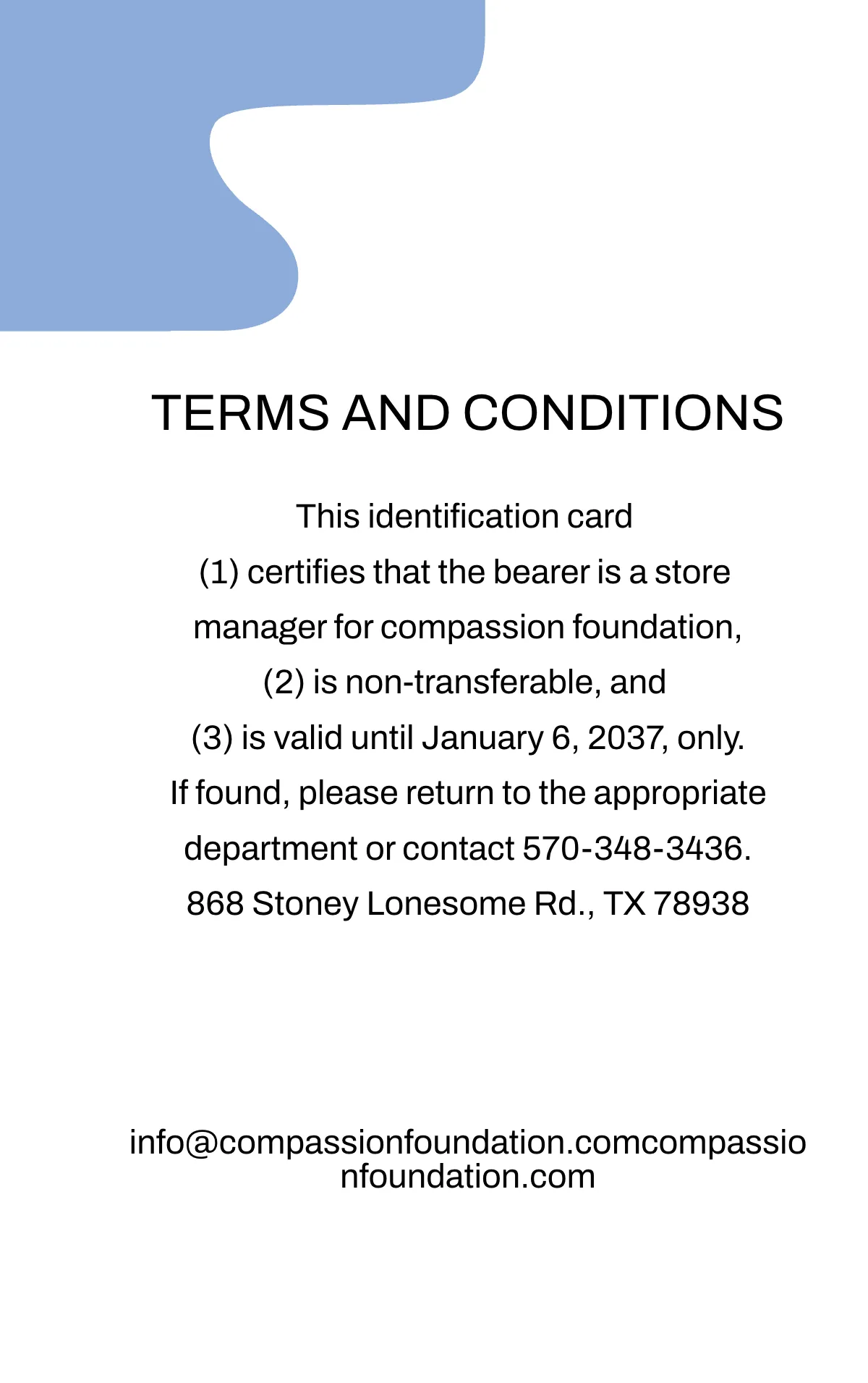 Free Charity Foundation ID Card Template to Edit Online