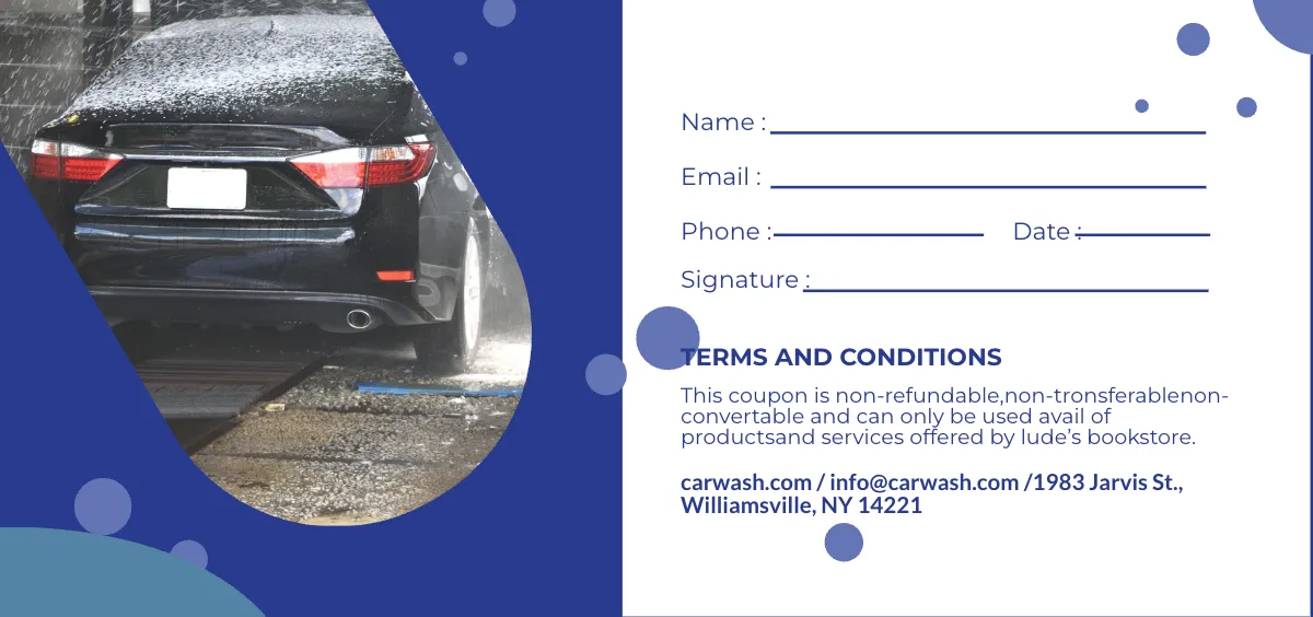 Free Car Wash Voucher Template to Edit Online