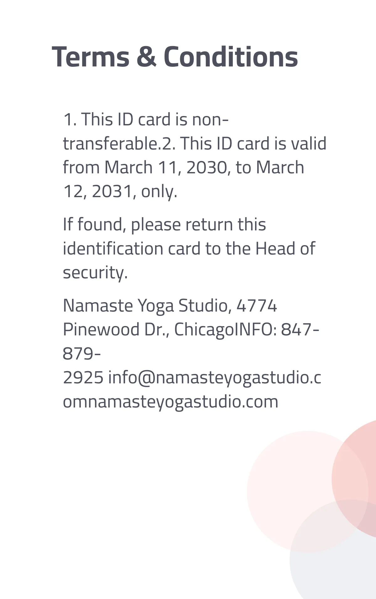 Free Yoga Instructor ID Card Template to Edit Online