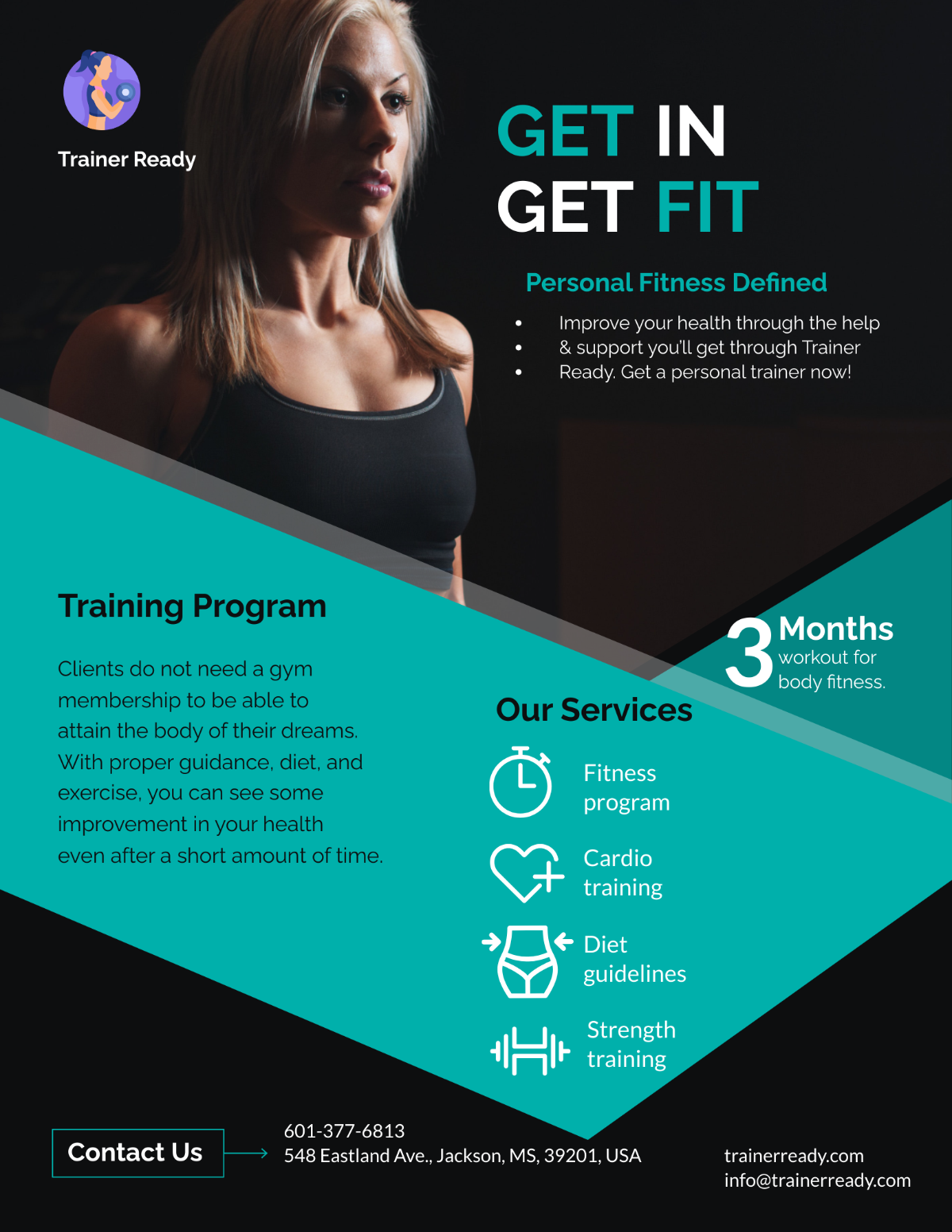 Personal Trainer Promotional Flyer Template - Edit Online & Download