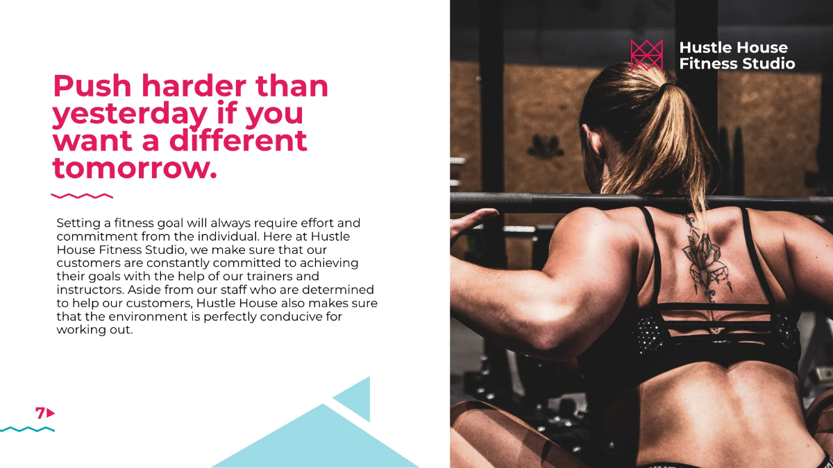 Free Fitness Studio Presentation Template to Edit Online