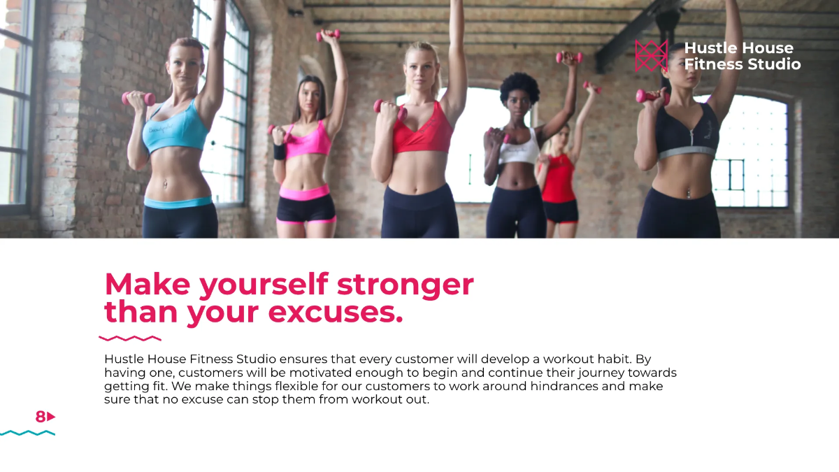 Free Fitness Studio Presentation Template to Edit Online