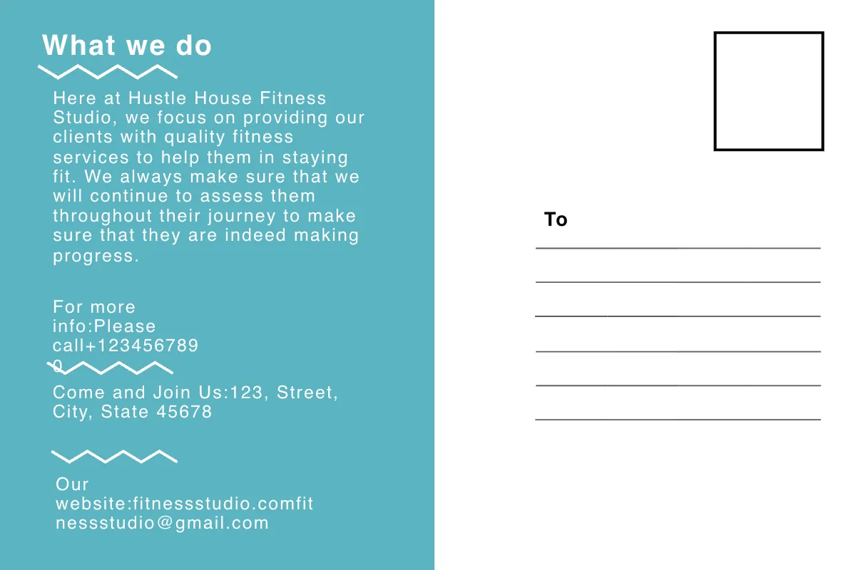 Free Fitness Studio Postcard Template to Edit Online