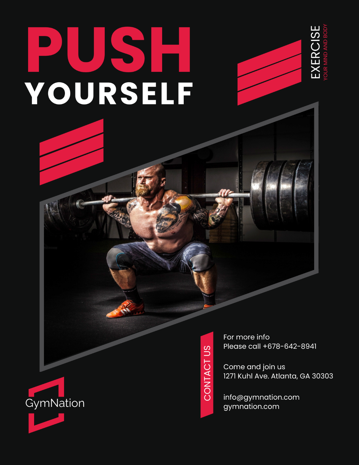 Gym Promotional Flyer Template - Edit Online & Download