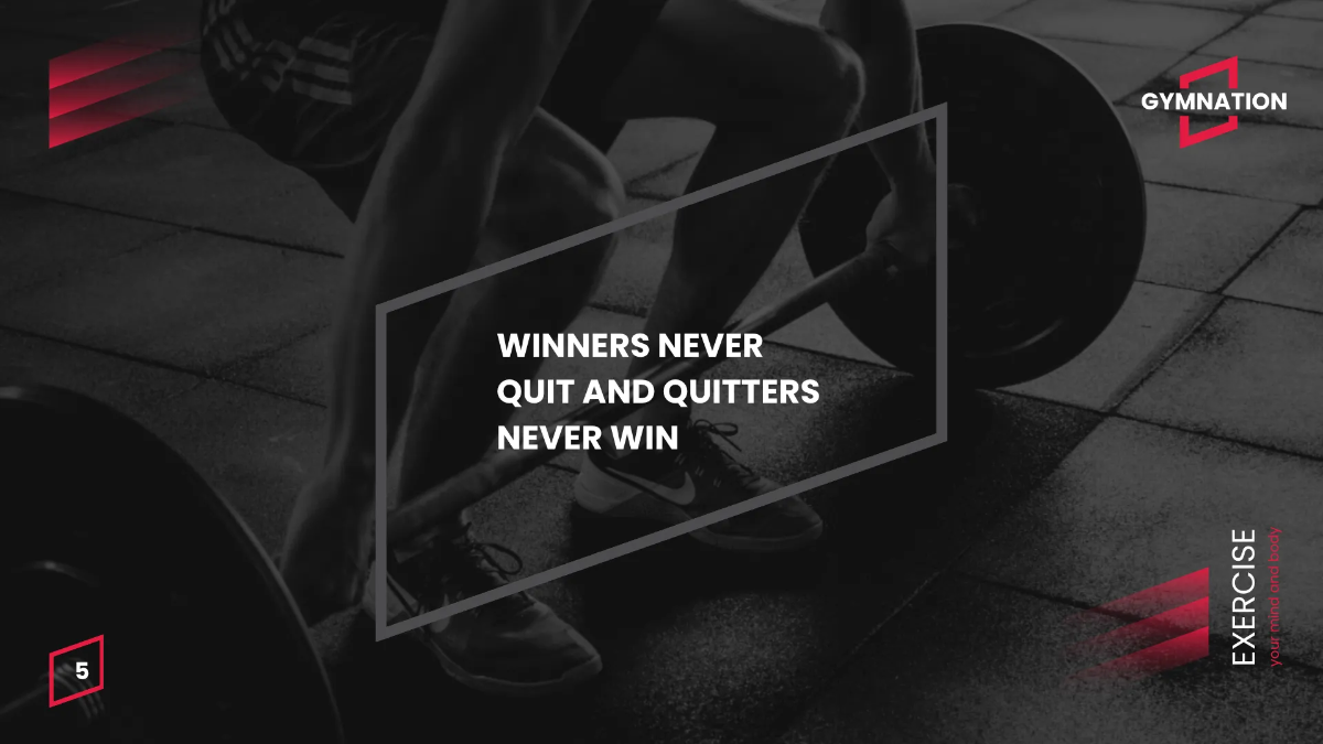 Free Gym Promotion Presentation Template to Edit Online