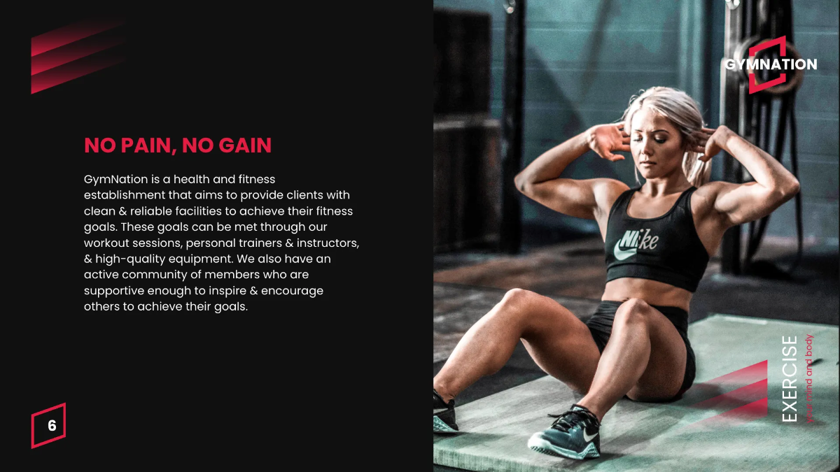 Free Gym Promotion Presentation Template to Edit Online