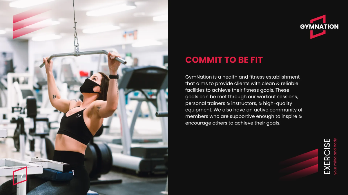 Free Gym Promotion Presentation Template to Edit Online