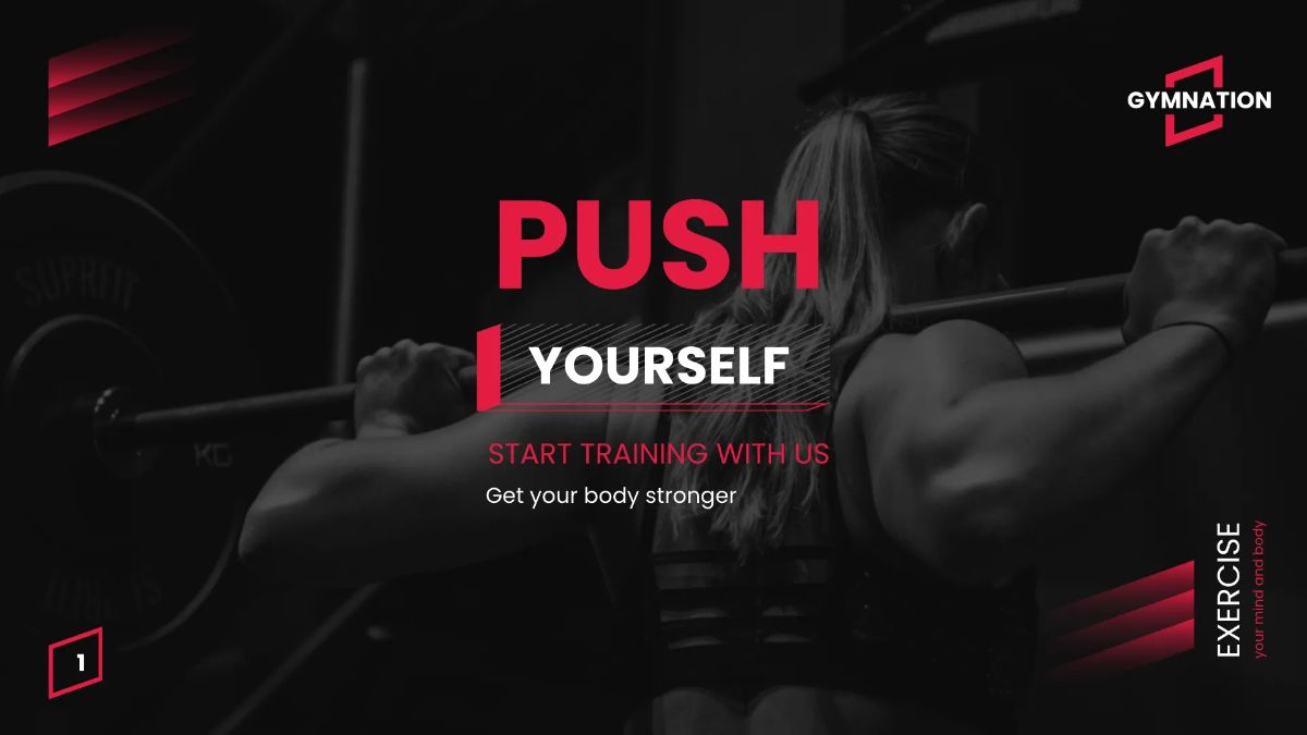 Free Gym Promotion Presentation Template to Edit Online