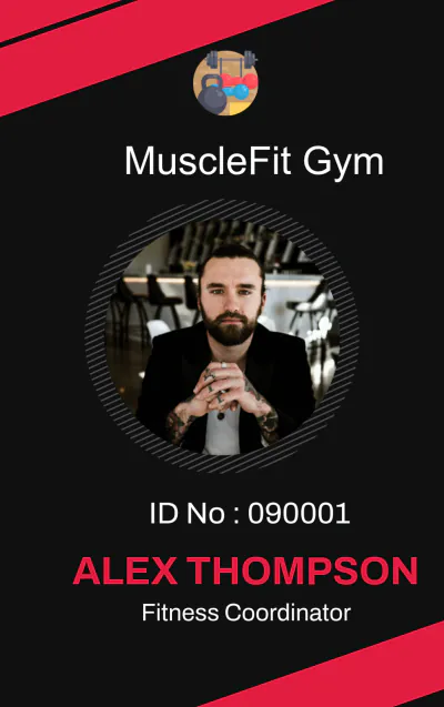 Free Gym Trainer ID Card Template to Edit Online