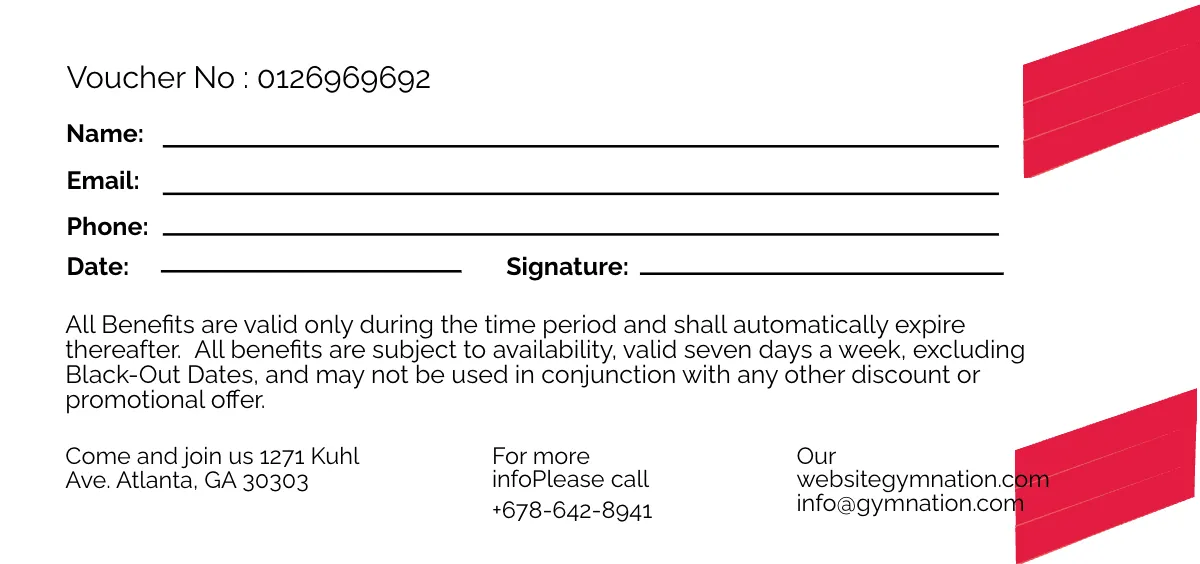 Free Gym Membership Voucher Template to Edit Online