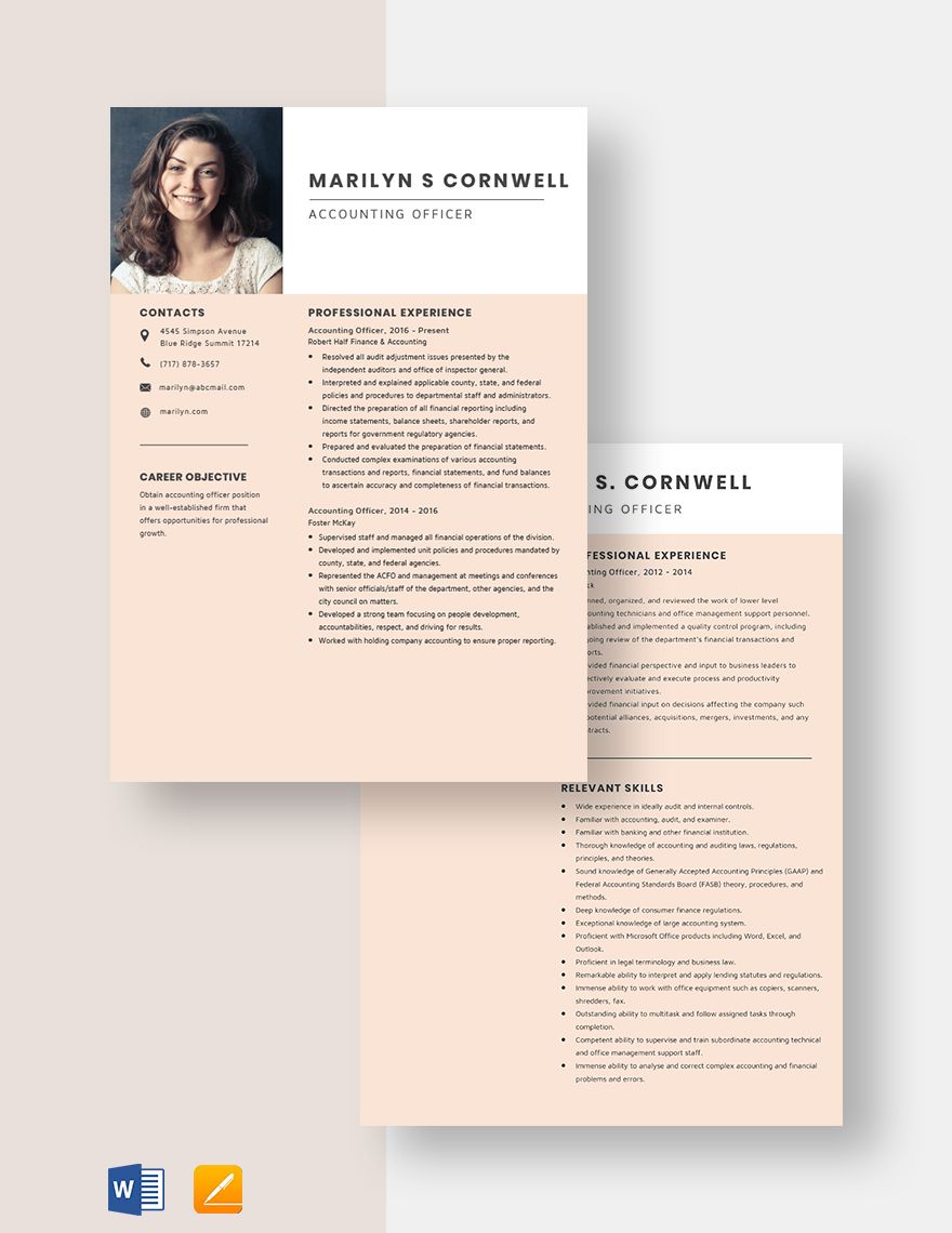 Accounting Officer Resume