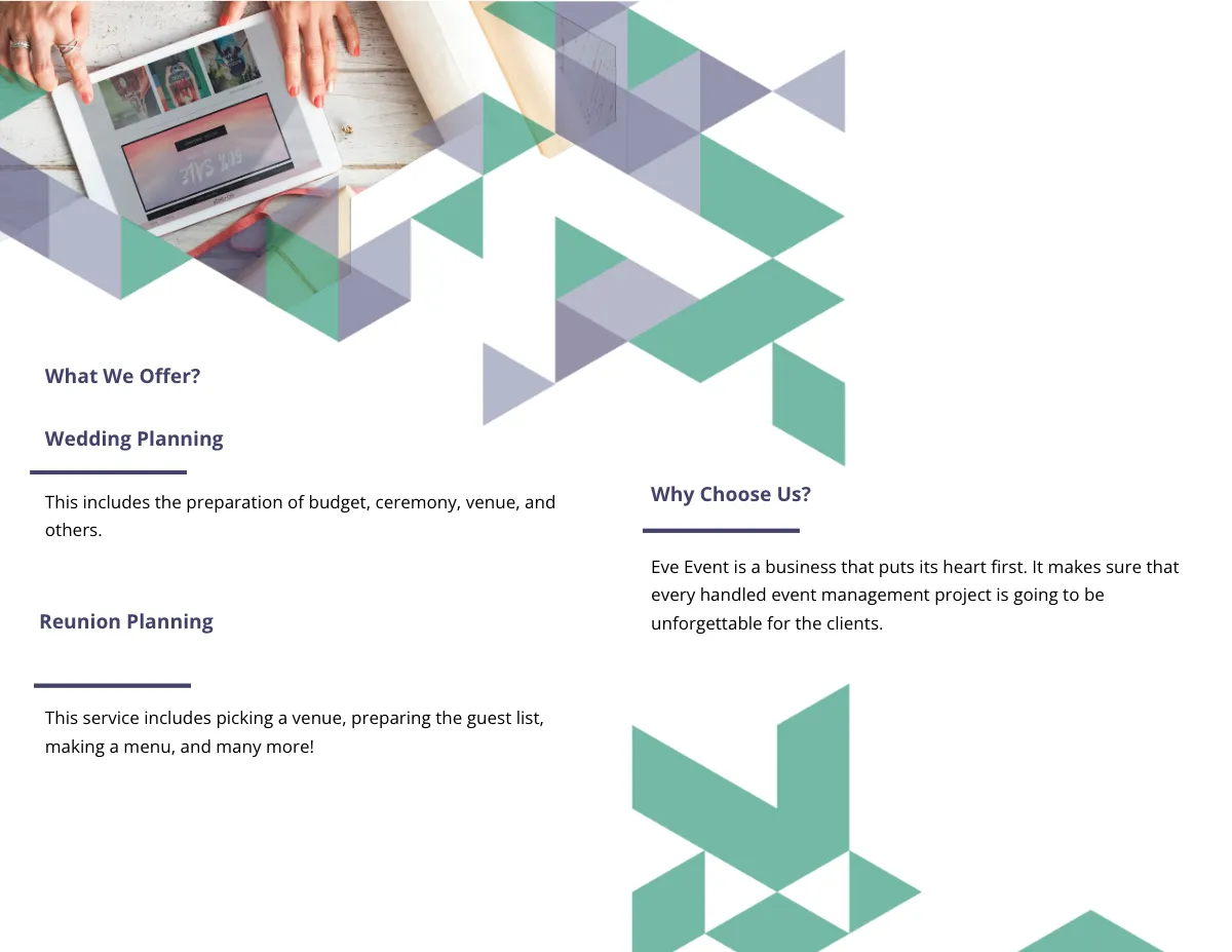 Free Event Management Bi-Fold Brochure Template to Edit Online