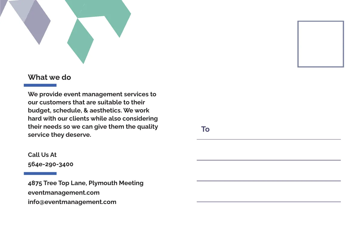 Free Event Management Postcard Template to Edit Online