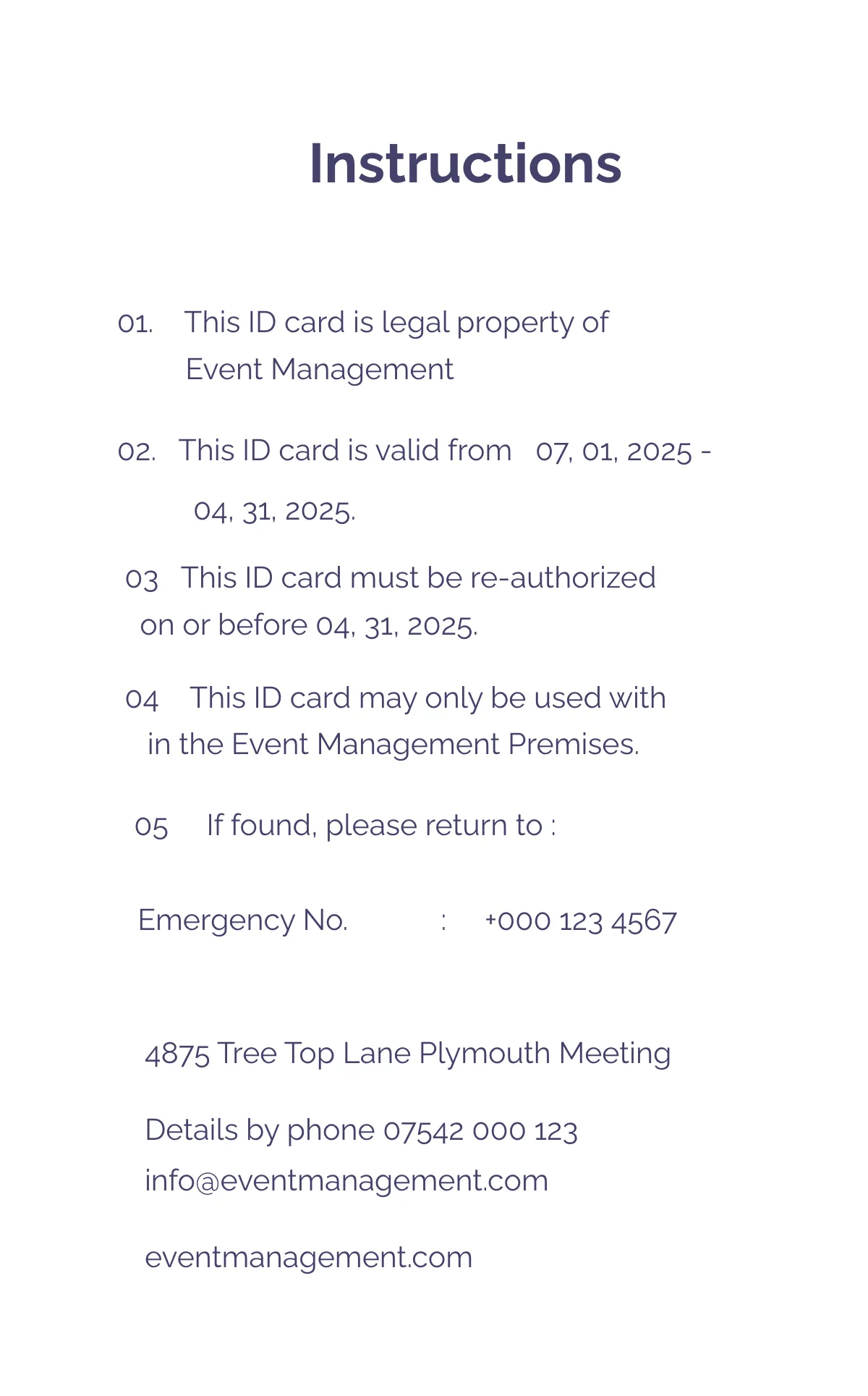 Free Event Management ID Card Template to Edit Online