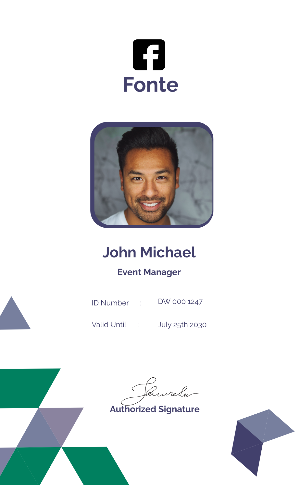 Event Management ID Card