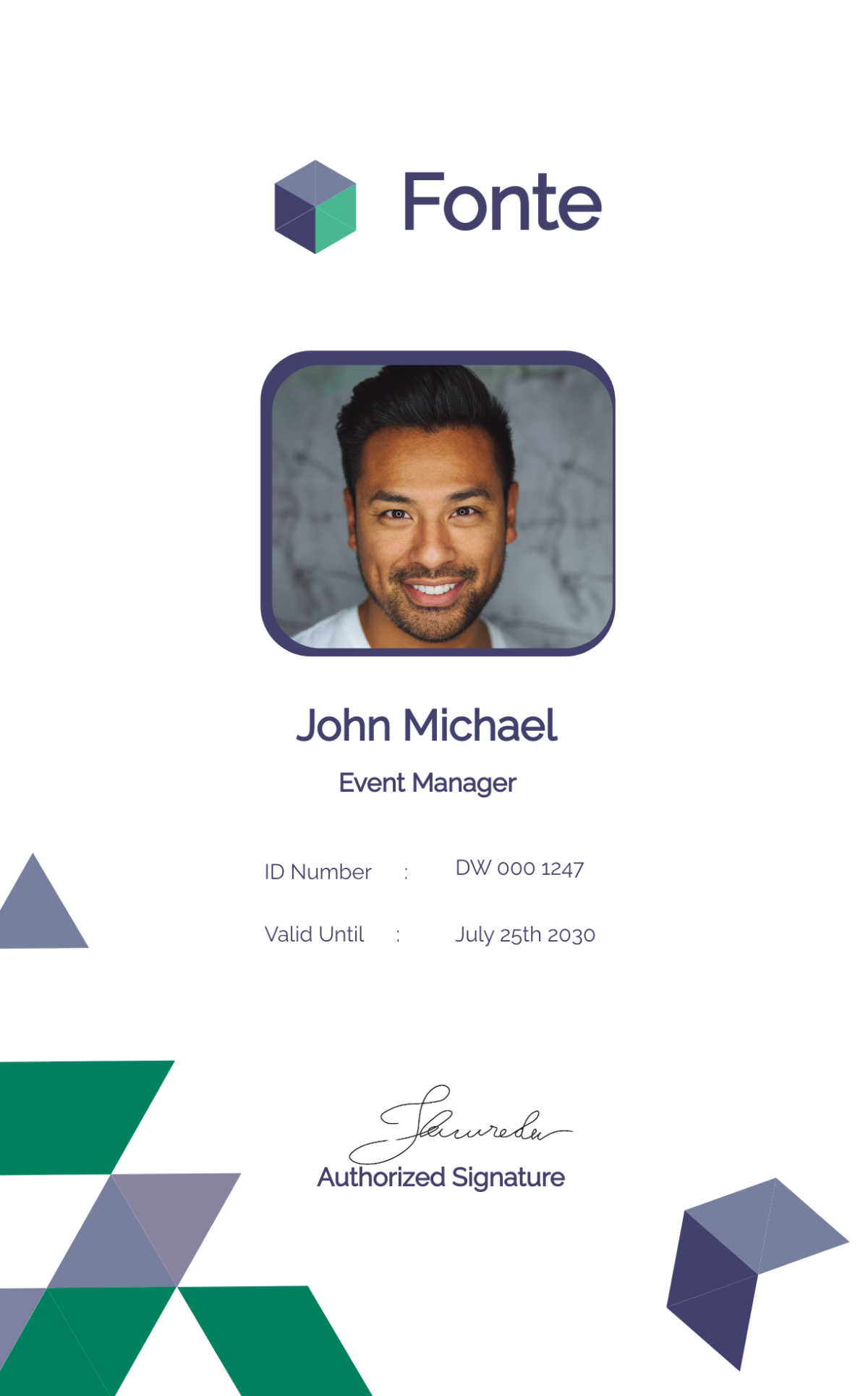 Event Management ID Card Template