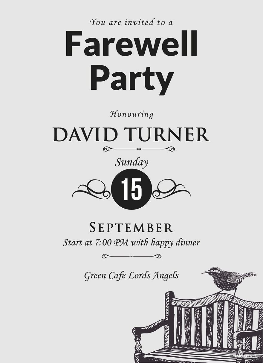 Vintage Farewell Party Invitation Template
