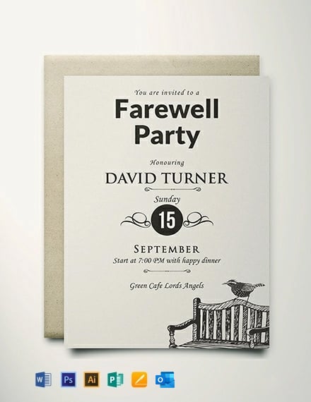 Free Vintage Farewell Party Invitation Template
