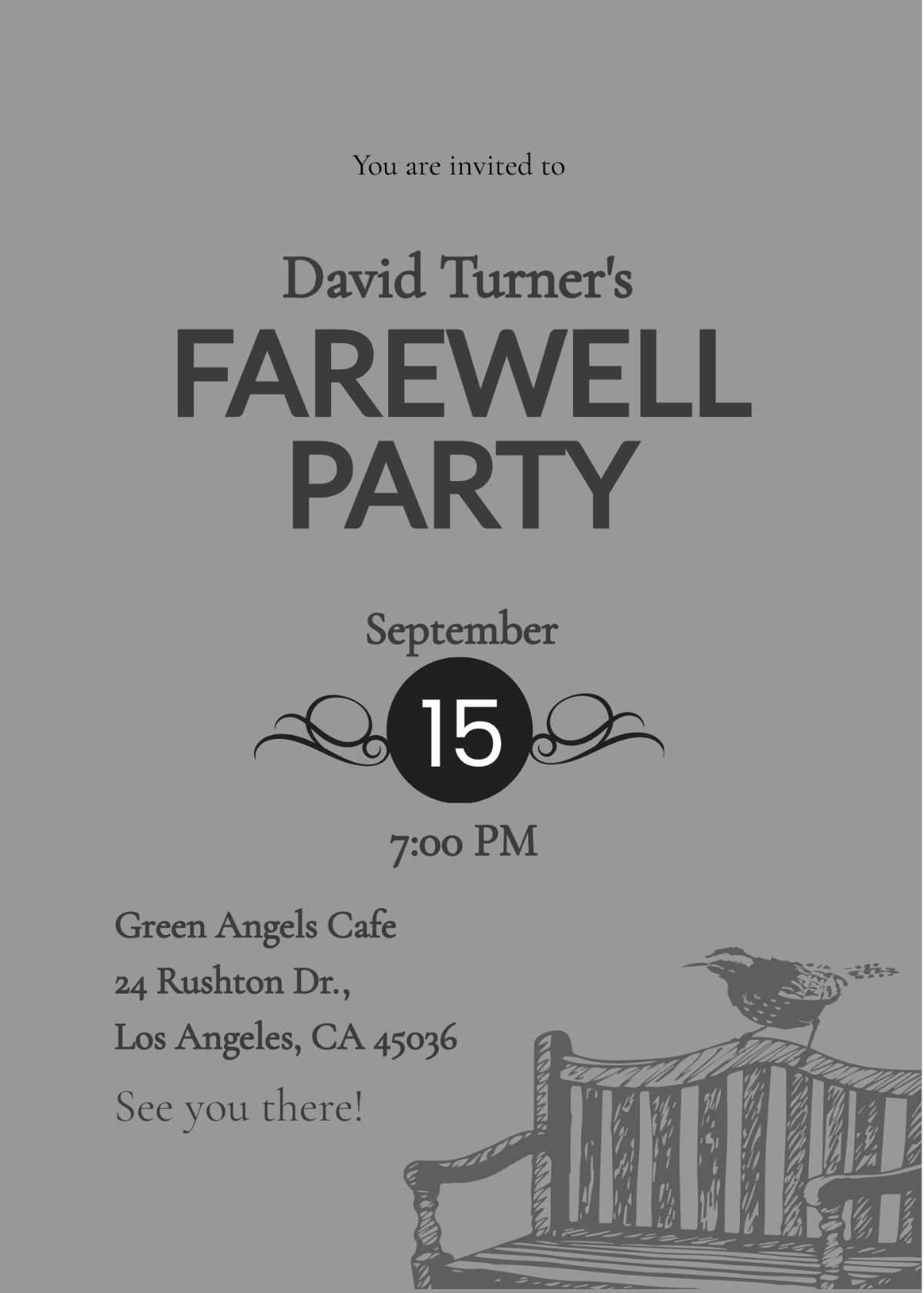 Free Vintage Farewell Party Invitation Template