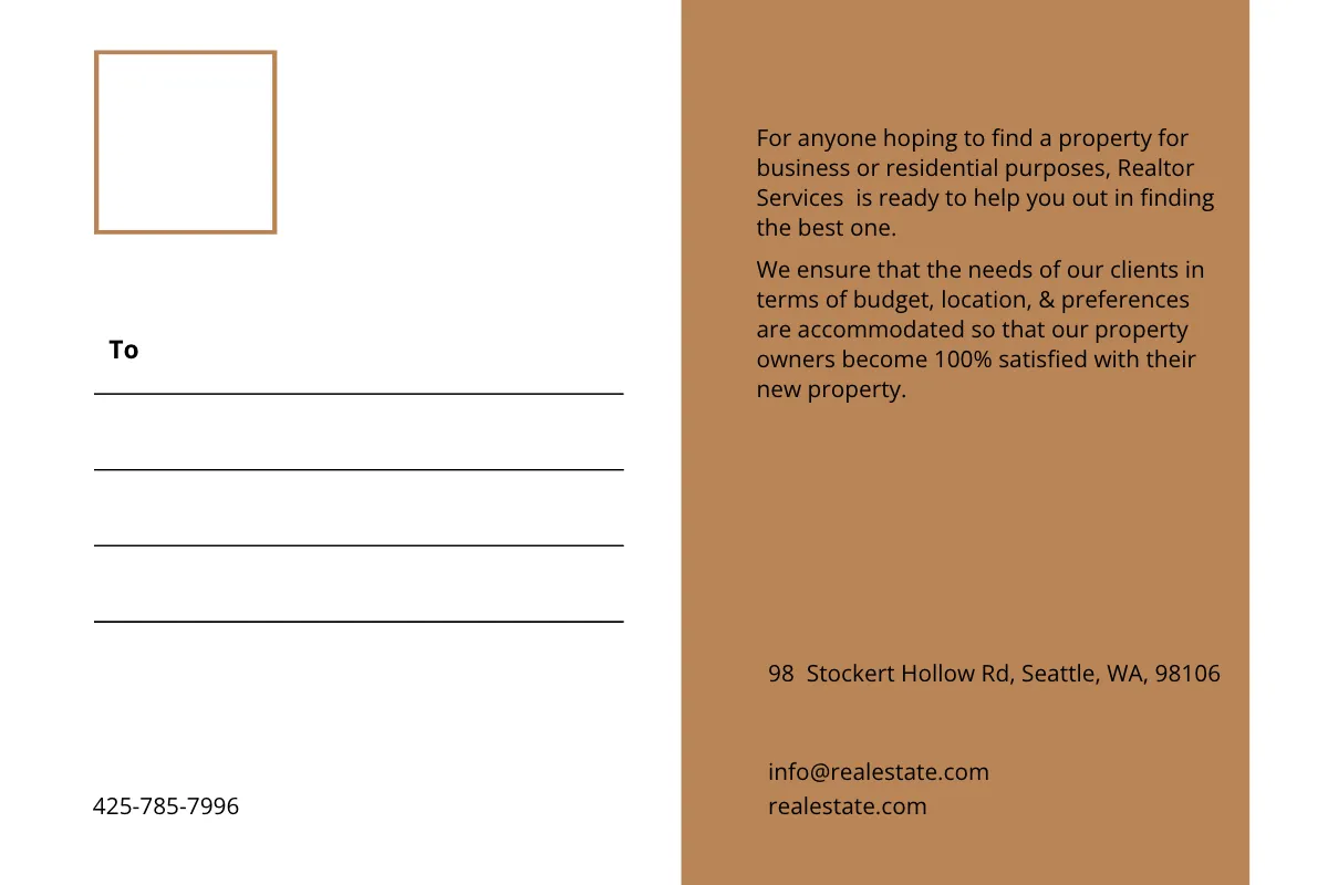 Free Real Estate Agent/Realtor Postcard Template to Edit Online