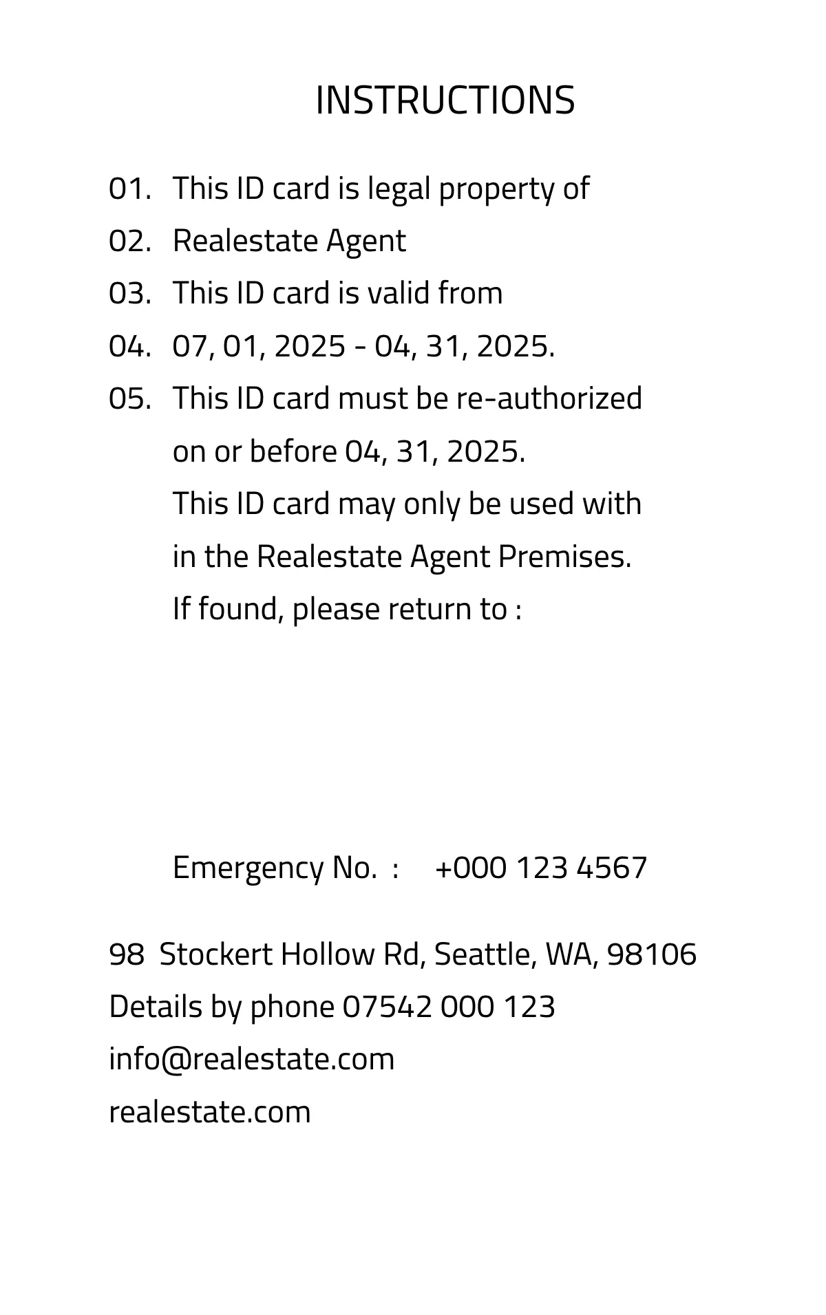 Free Real Estate Agent Realtor ID Card Template to Edit Online