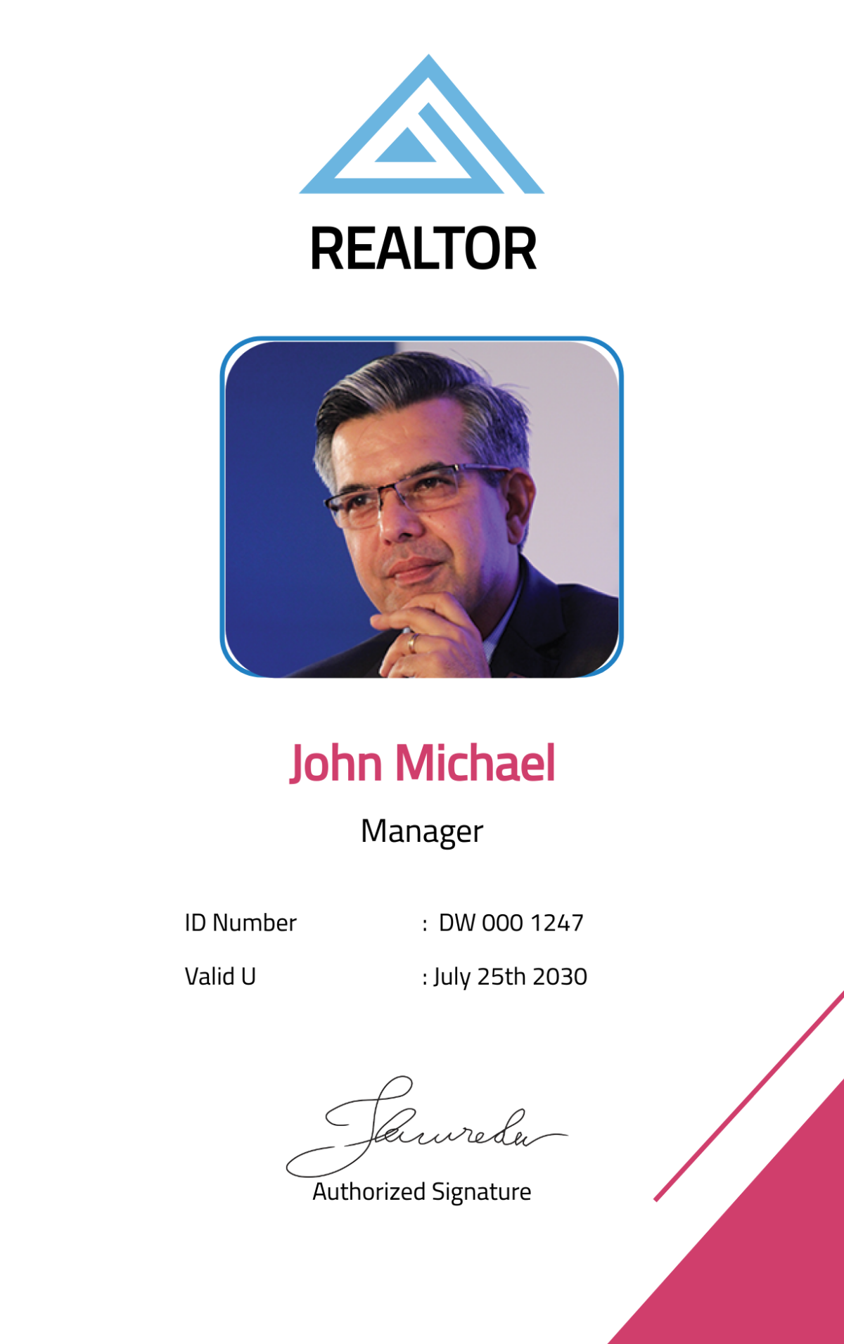 Real Estate Agent/Realtor ID Card Template