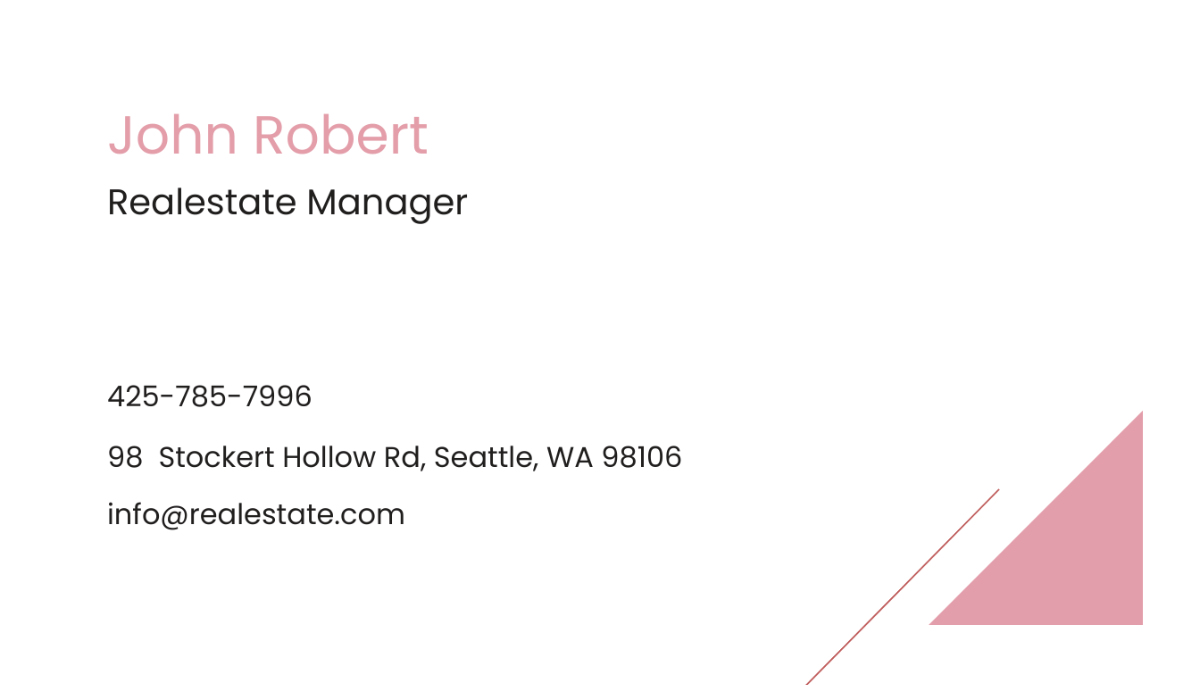 Real Estate Agent/Realtor Business Card Template