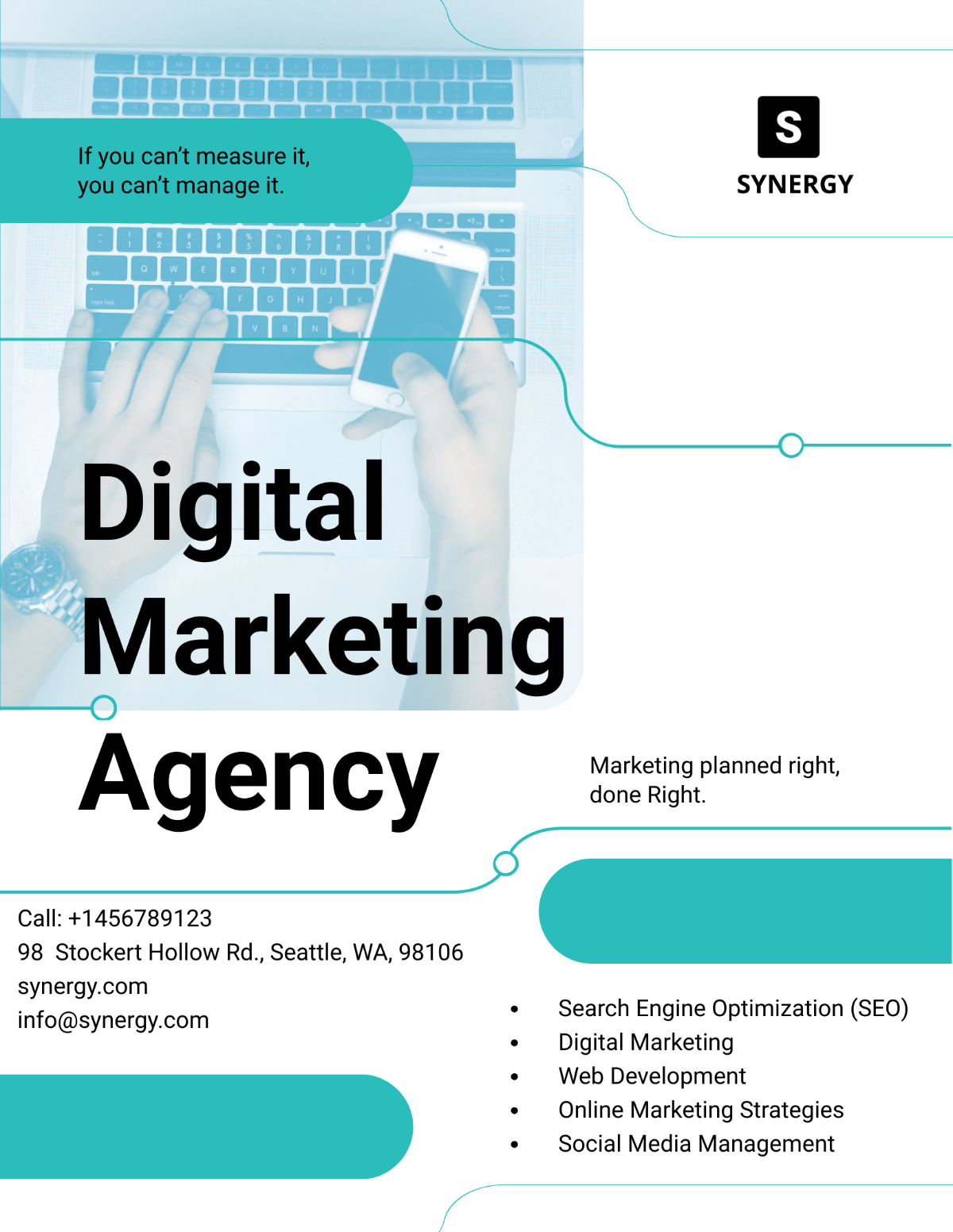 Digital Marketing Company Agency Flyer Template - Edit Online & Download