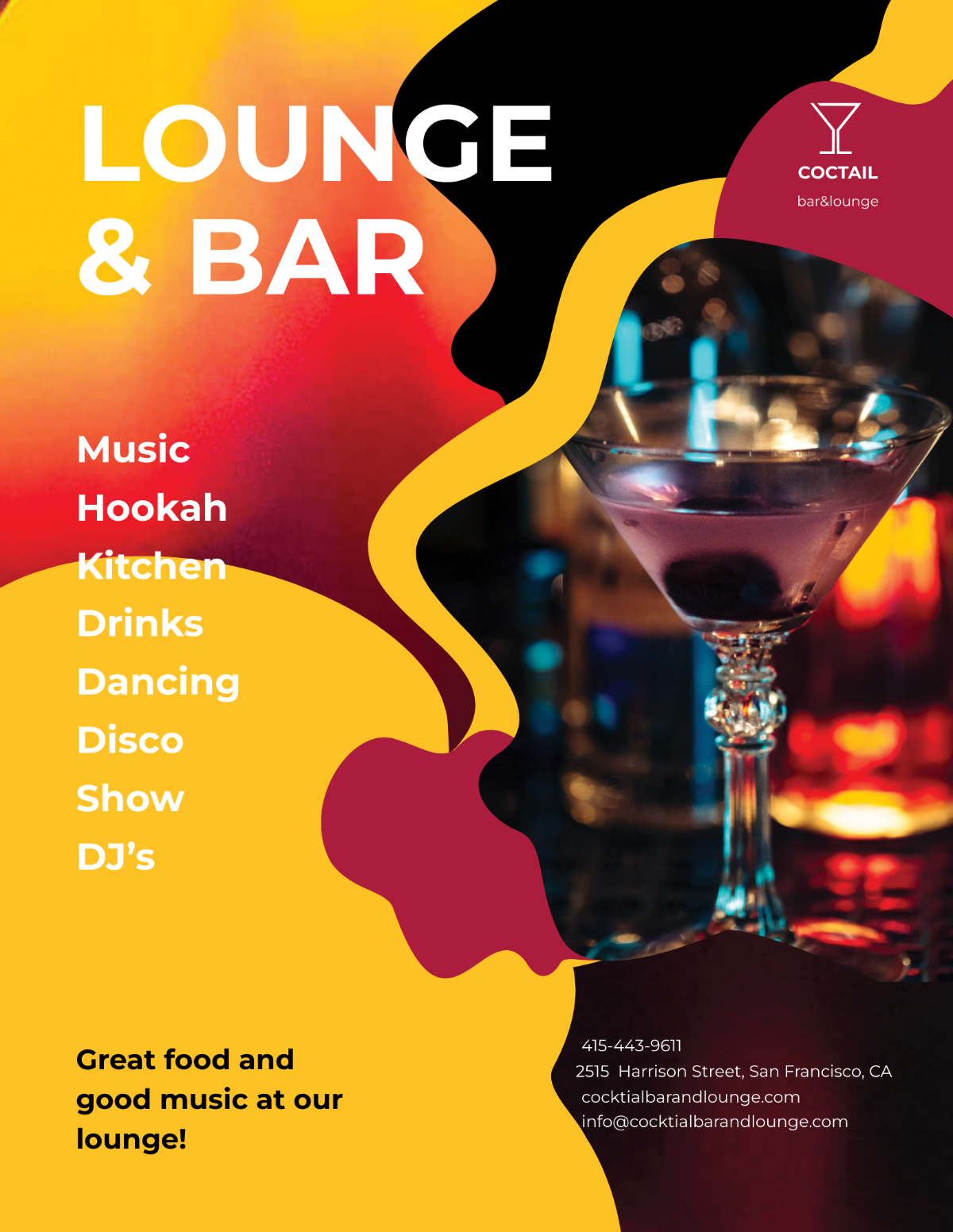 Bar/Lounge Flyer Template - Edit Online & Download