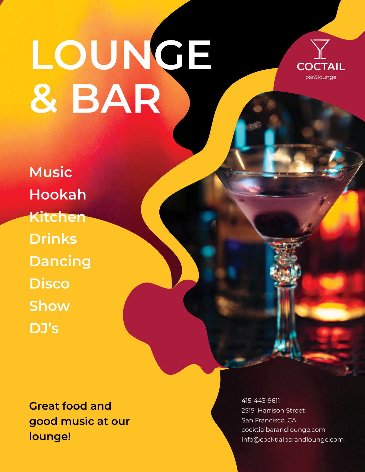Free Bar/Lounge Flyer Template